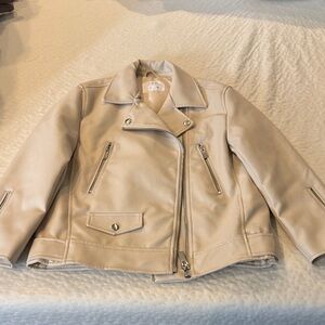 Zara Kids Cream Leather Jacket